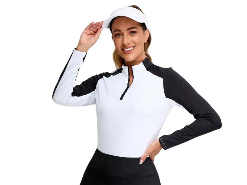 Black and white long-sleeved shirt