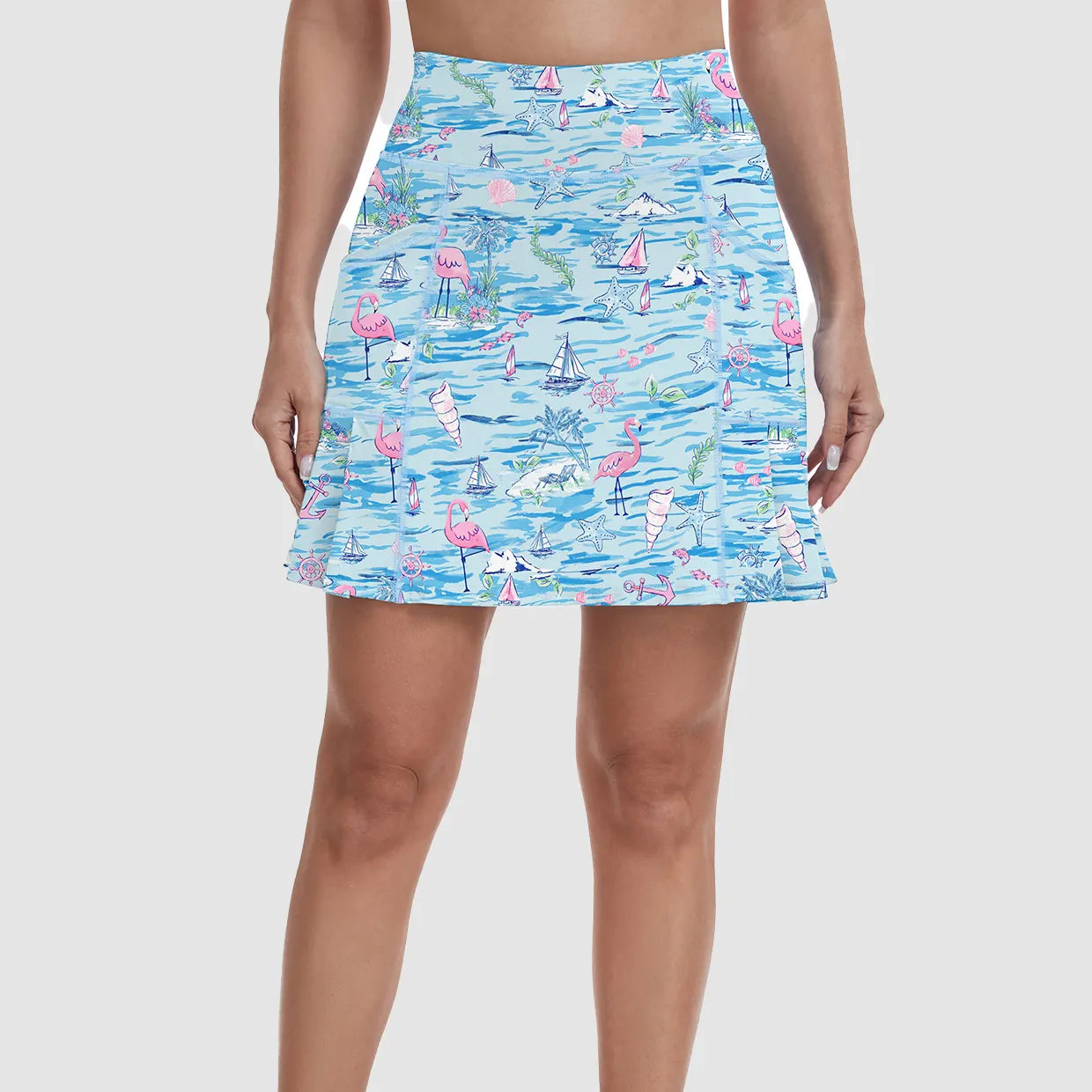 17" Pleated Skorts with Shorts and Pockets