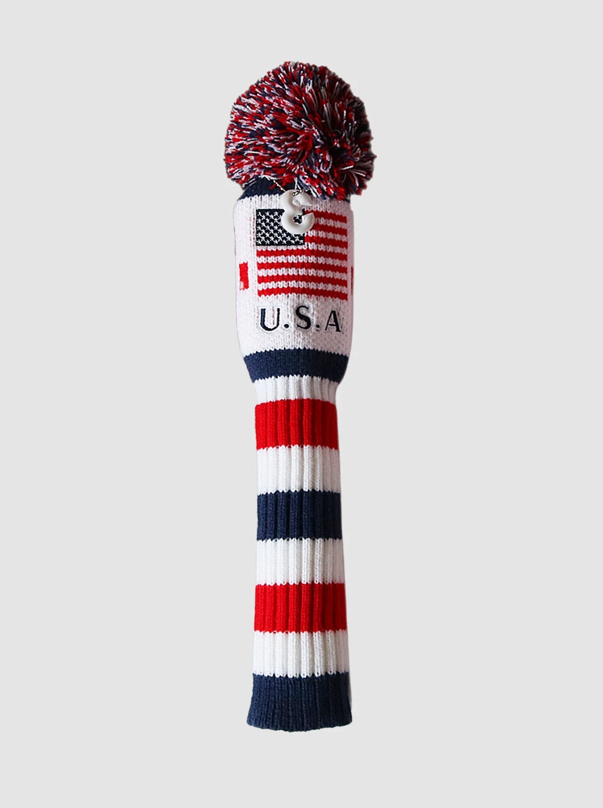 Flag Knitted Pom Pom Golf Headcovers