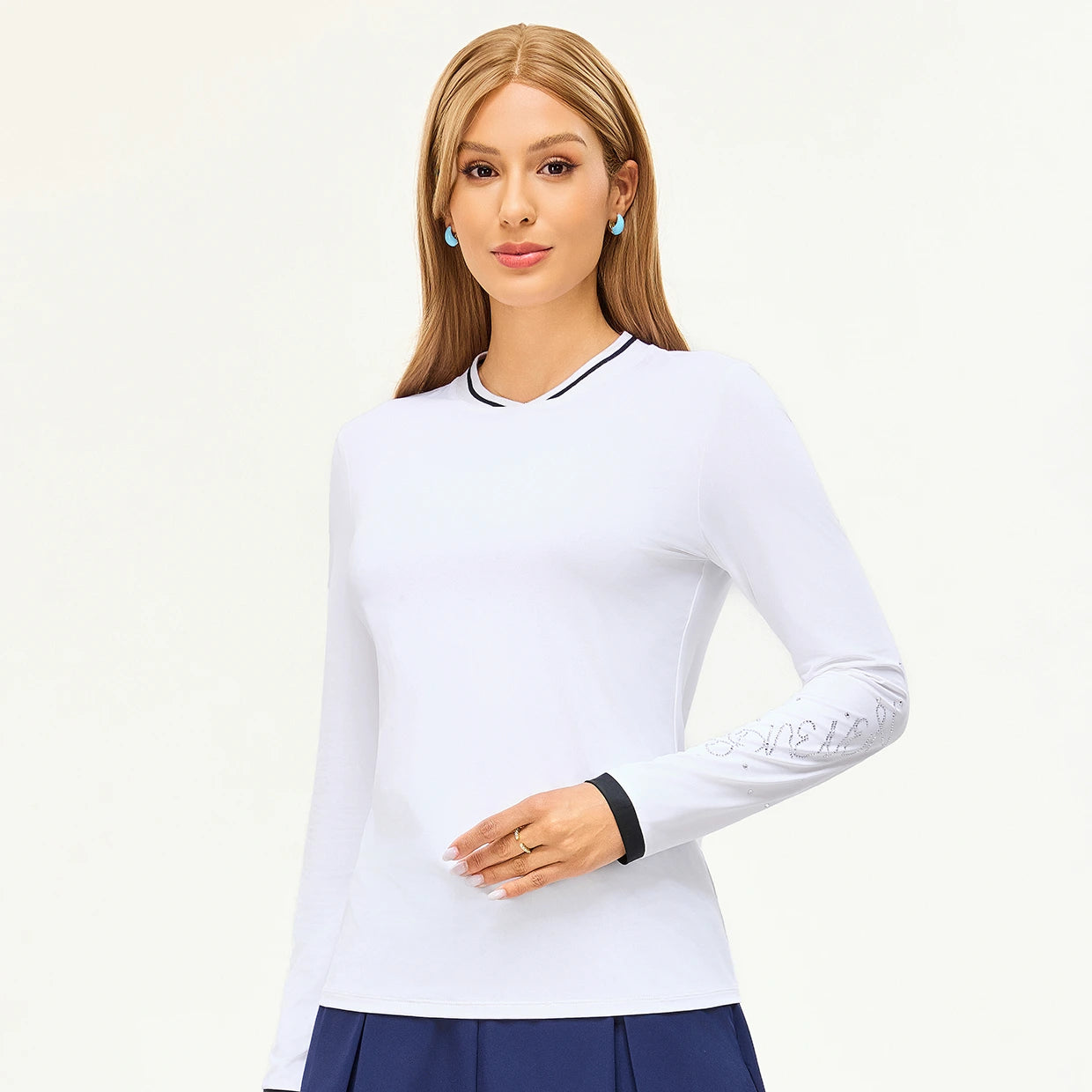 UPF50+ Hot-Fix Rhinestone Long Sleeve Base Layer (SHIP IN 13 DAYS)