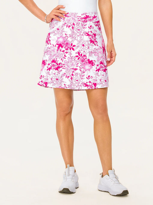 18.5" Pink Peony A-line Golf Skorts with Shorts and Pockets