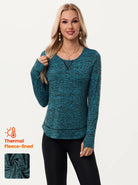 Ladies Pullover Long-sleeve Thermal Top with thumbholes