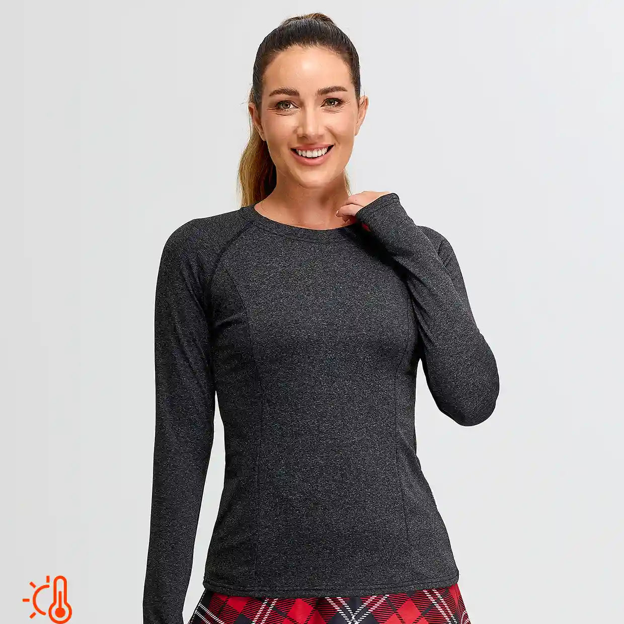 Crew-neck Long-sleeve Thermal Top for Women