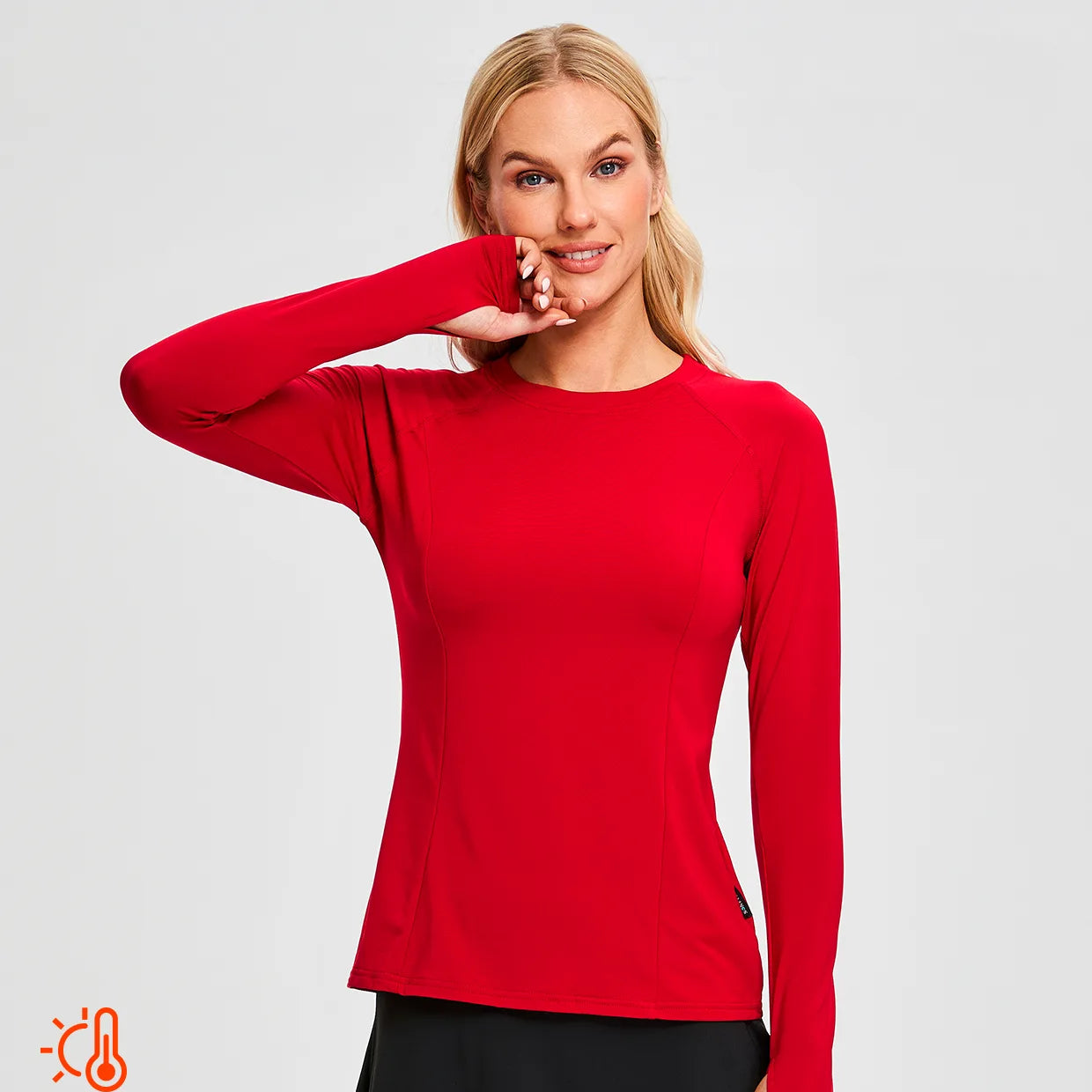 Crew-neck Long-sleeved Fleece top for Women