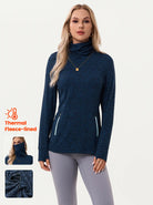 Cowl Neck Long-sleeve Thermal Top for Women