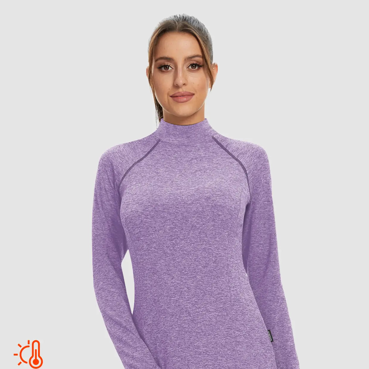 Women's Mock-neck thermal Top with thumb holes