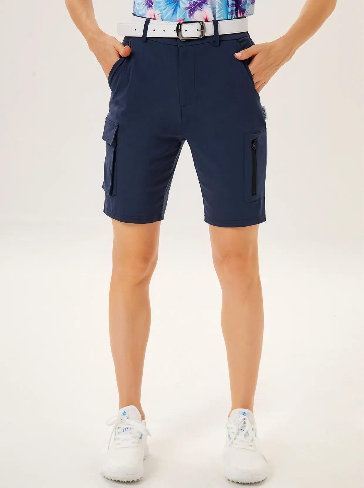 Blue elastic waist tband Shorts