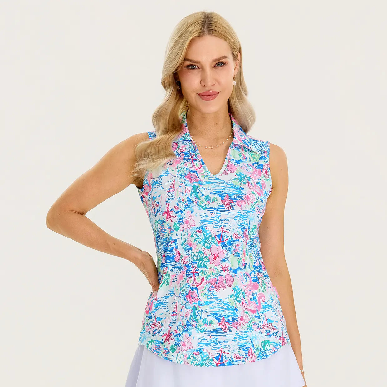 Quick-dry V-Neck Sleeveless Golf Polo Tops