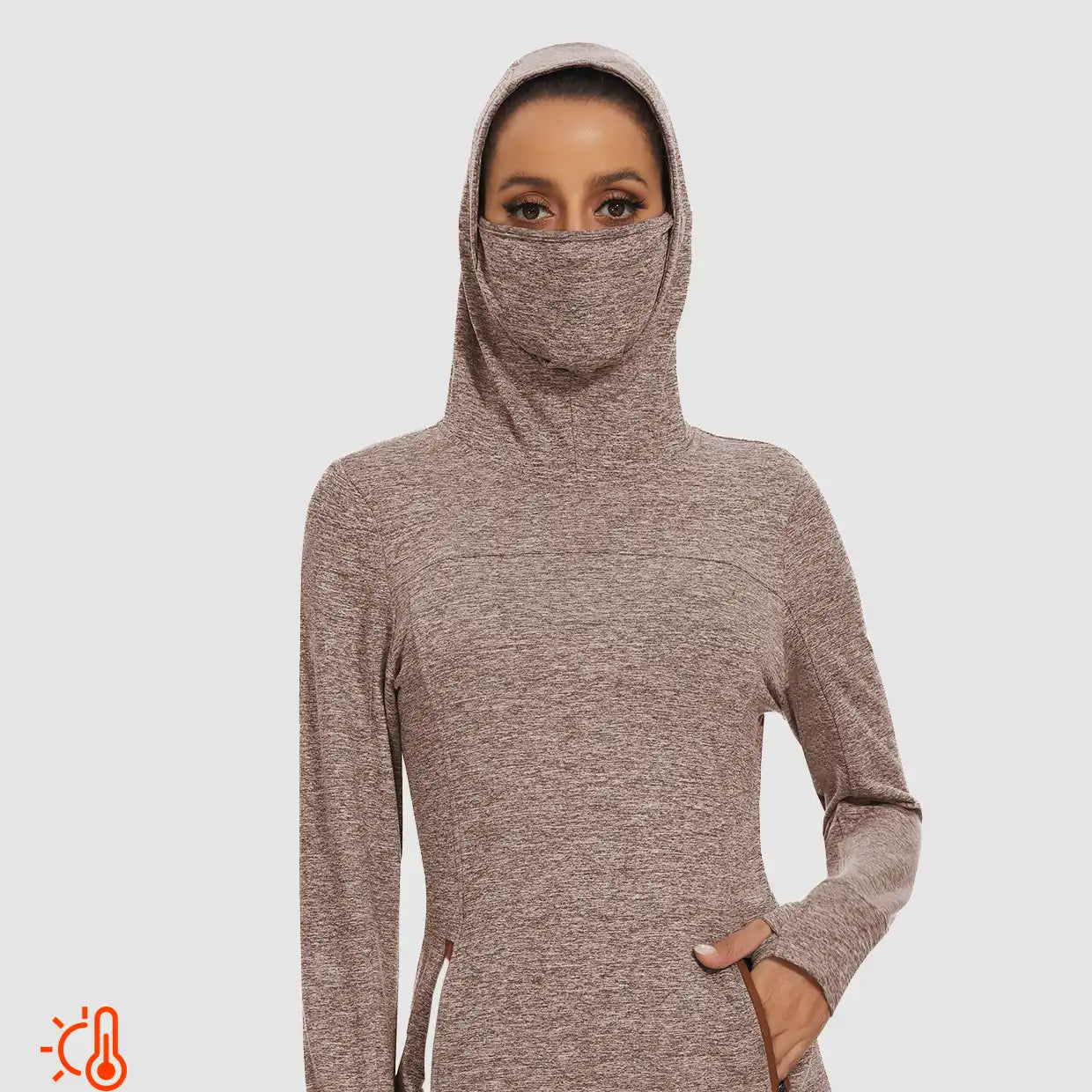 Women's Hooded Thermal Top with Neck Gaiter