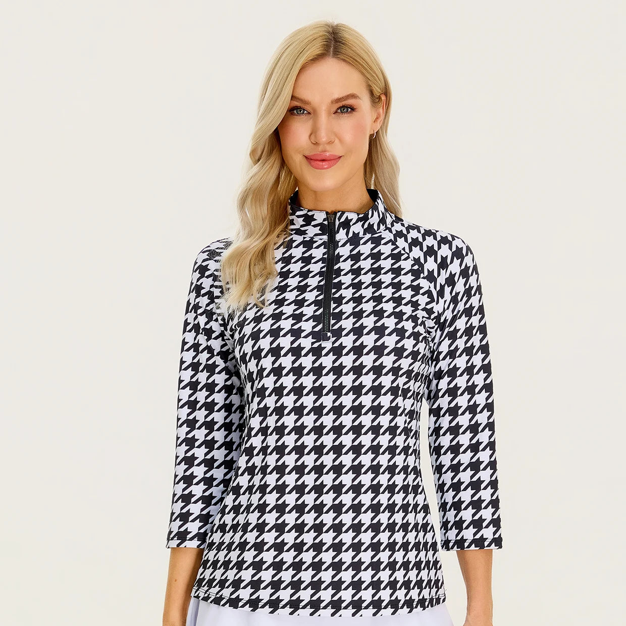 UPF50+ Quarter-zip 3/4 Sleeve Polo Shirt