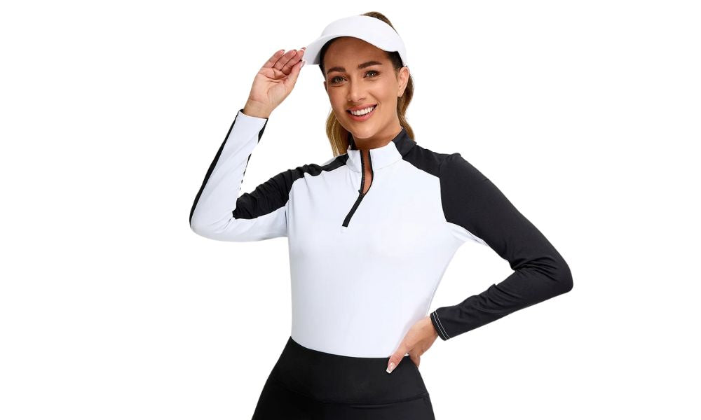 Black and white long-sleeved shirt