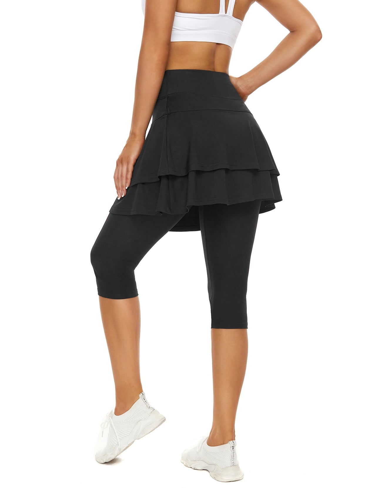 Basic Double layer Knee-length Skirted Leggings for Women