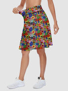 Coloful Floral Active Skorts with Inner Shorts and Pockets 