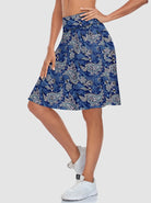 Blue Paisley 20" Active Skort with Inner Shorts and Pockets 