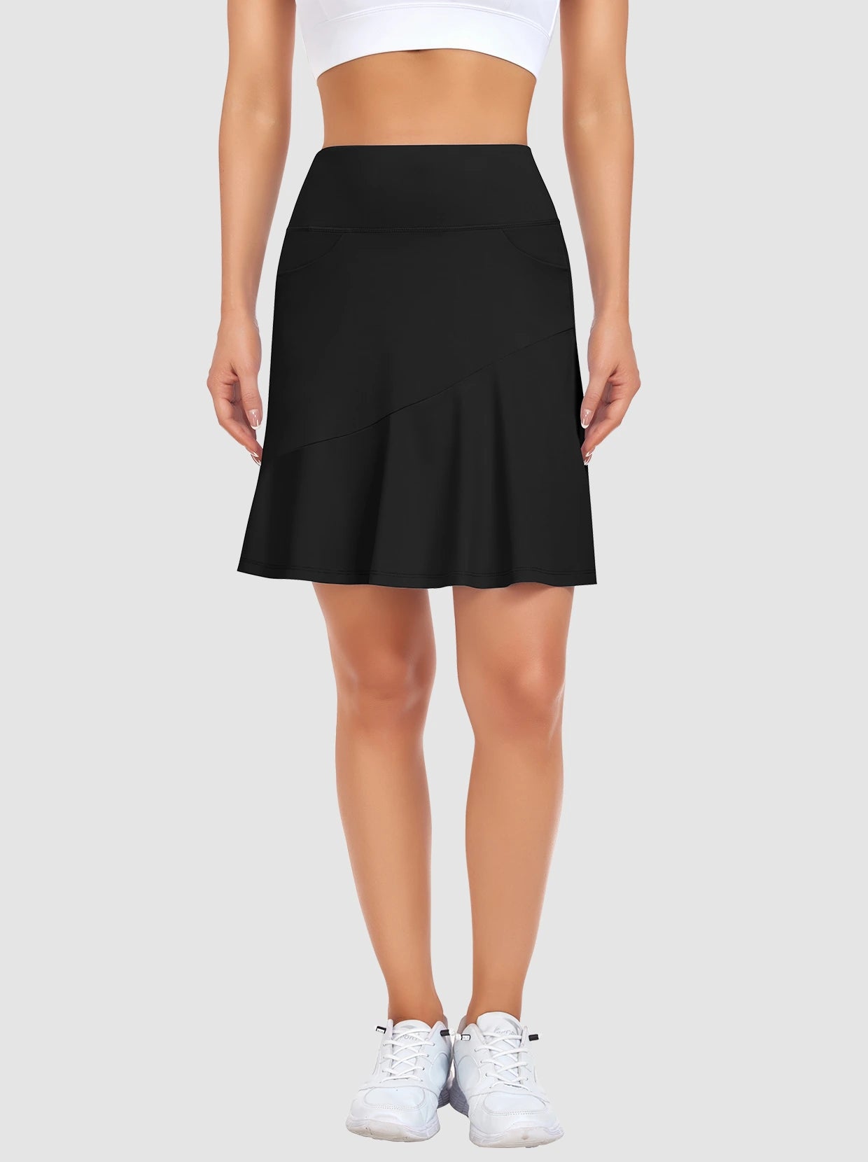 Basic 19" Pleated Tennis Skorts with Back Zipper Pocket