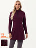 Quarter-zip Long-sleeve Fleece Dresses with Pockets