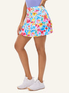 Colorful Floral 15" Double-layer Active Skorts