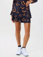 Halloween Pumpkin Grin 16" Double-layer Active Skort 
