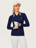 Contrast Quarter-zip Long-sleeve Knitted Polo Shirt