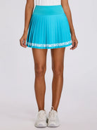 Blue 16" High-waisted Pleated Active Skort for Women 