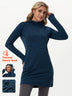 34" Side-zip Hooded Thermal Dresses with Pockets