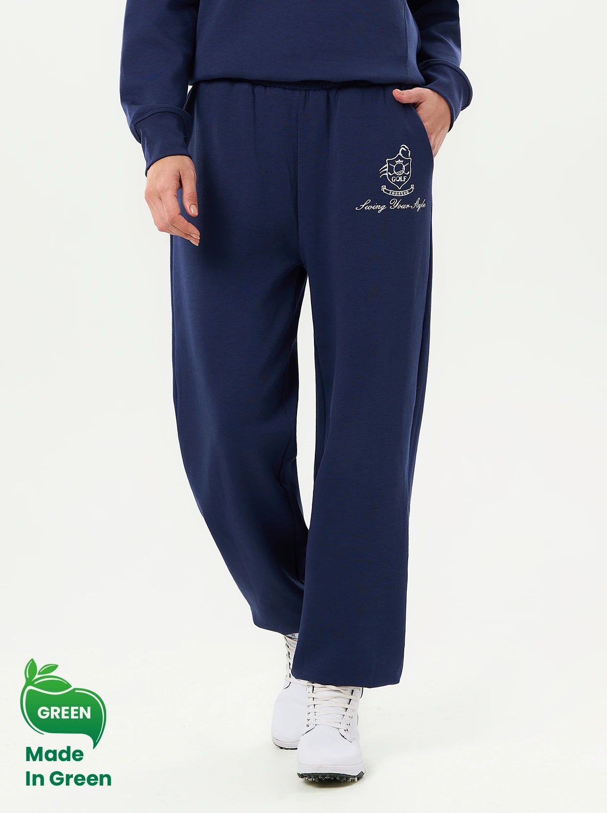Navy 41.5" Elastic-waist Golf Sweatpants