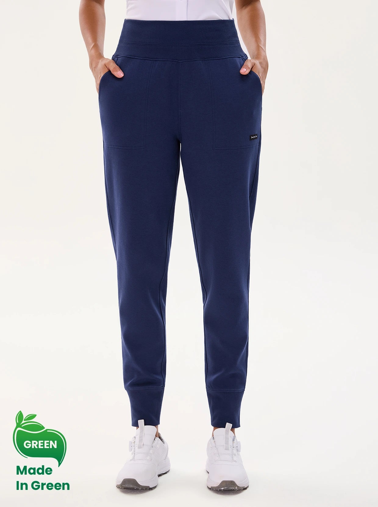 4-way Stretch Navy 39" Golf Sweatpants for Women