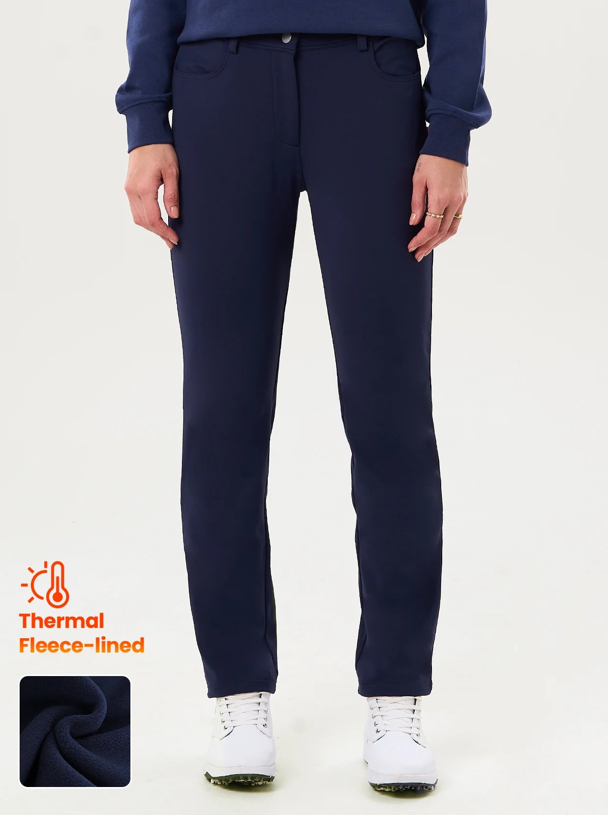 High-Stretch 34" Navy Thermal Golf Pants