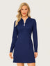 34" UPF50+ Scalloped-collar Long-sleeve Golf Dresses with Shorts