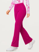 39" Rose-red Golf Pants with Zipper Pockets