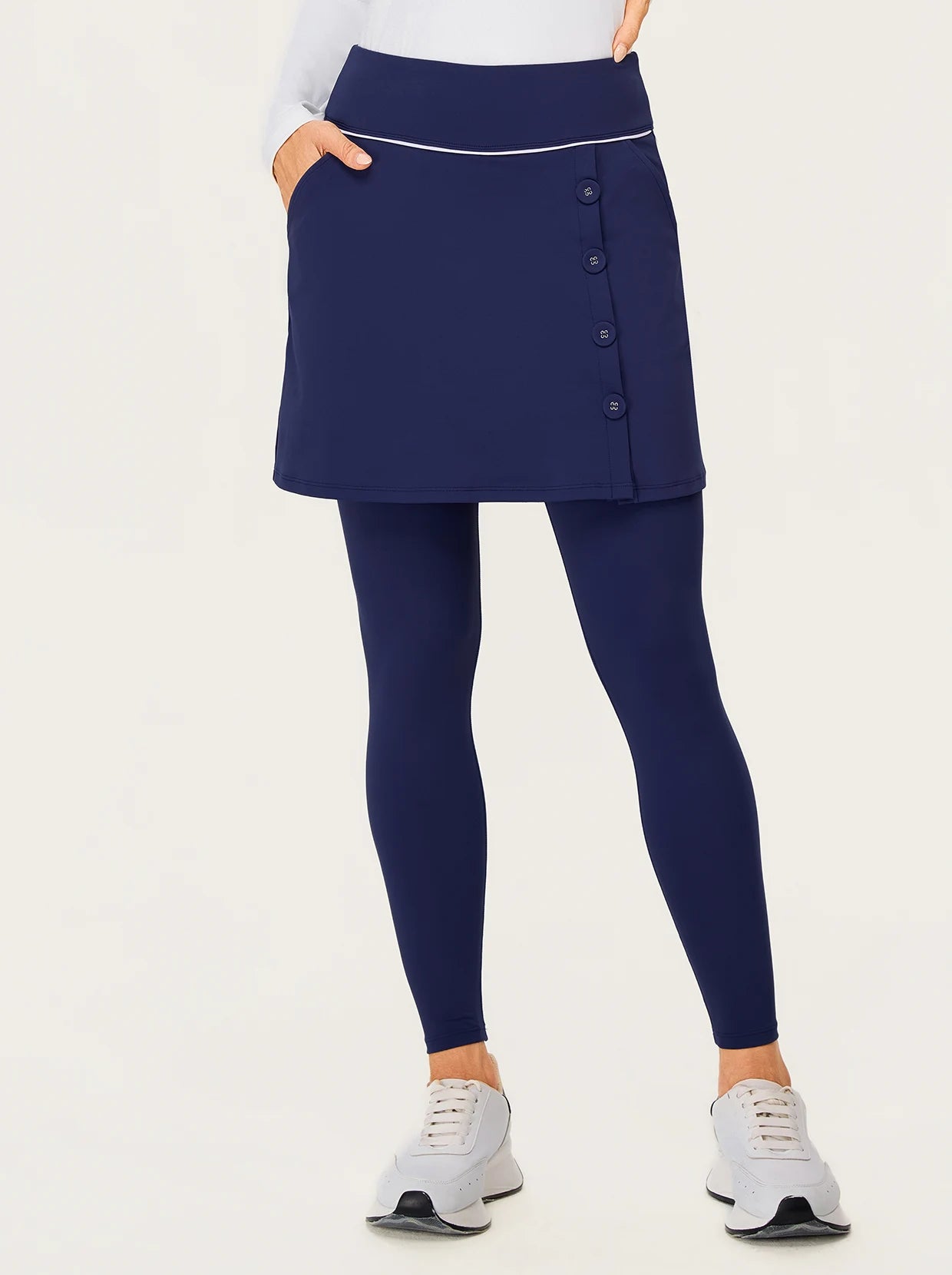 Women's Navy A-line Golf Skited Leggings with Pockets 