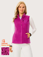 Fuchsia Full-zip Thermal Vest with Pockets