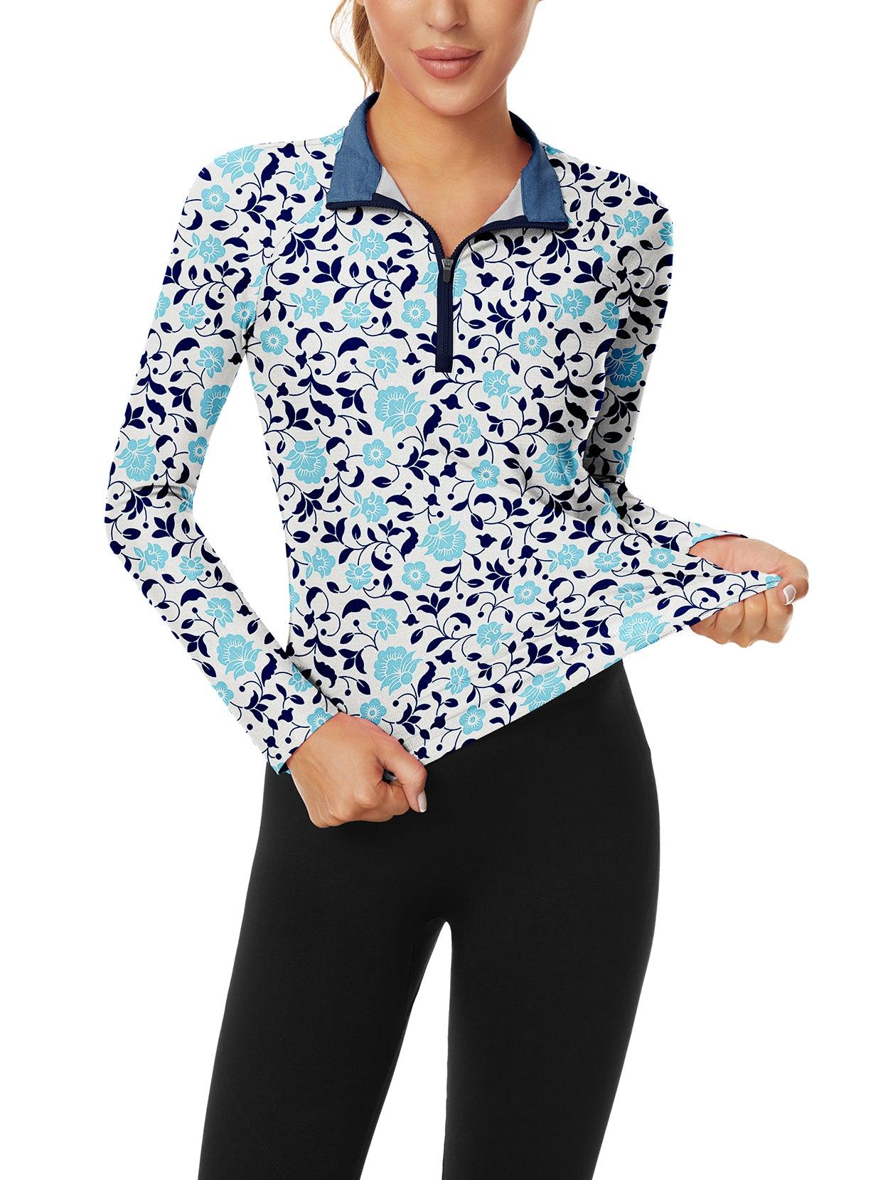 Colorful Villain V-Neck Long Sleeve Polo Shirt for Ladies