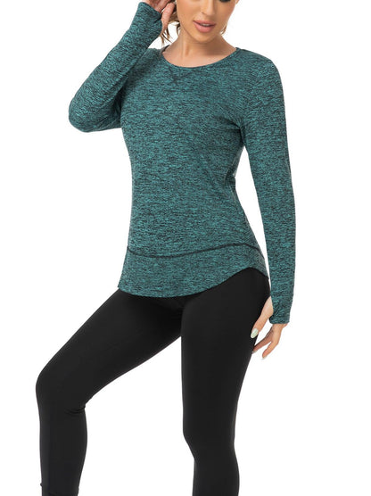 Women's Thermal-🌞SO® Green Thermal Fleece Long Sleeve Workout Shirts Scoop Neck Running Loose Fit Basic Tops