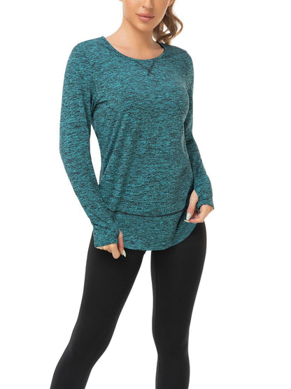 Women's Thermal-🌞SO® Green Thermal Fleece Long Sleeve Workout Shirts Scoop Neck Running Loose Fit Basic Tops