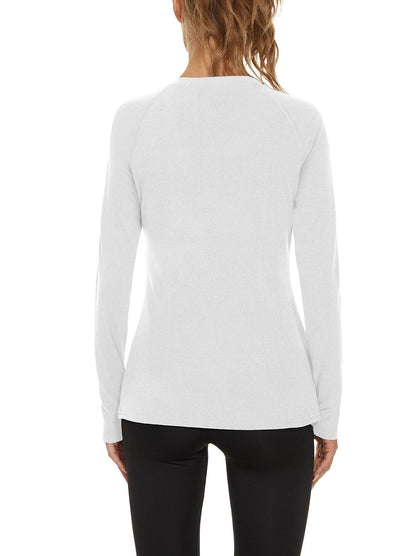 Women's Thermal-🌞SO® White Thermal Shirt Long Sleeve Warm Long Sleeve Shirts for Women Pullover Women's Winter Functional Shirt Long Sleeve Sports Shirt Base Layer Vest for Skiing Running