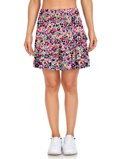 Ladies Women's Active Skort with Pocket-✨ Colorful Floral 20'' Knee Length Tennis Skirts Athletic Long Golf Skorts Skirts with Inner Shorts Pockets