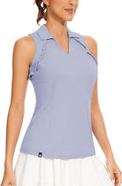 Blue Sleeveless V-Neck Golf Shirt