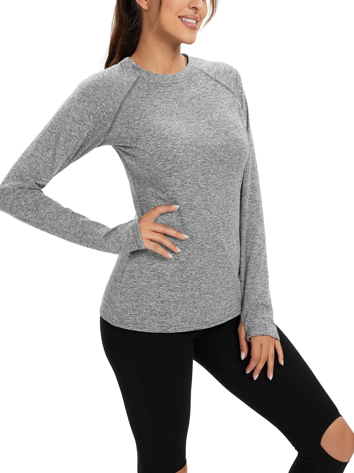 Crew-neck Long-sleeve Thermal Top for Women