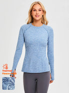 Heathered Crew-neck Thermal Underwear for Women