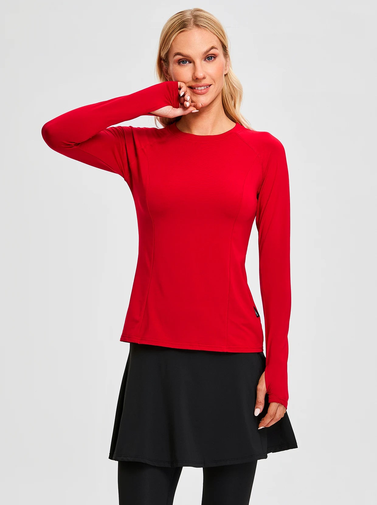 Crew-neck Long-sleeved Fleece top for Women