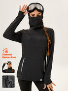 Cowl-Neck Thermal Fleece long-sleeve Top for Women