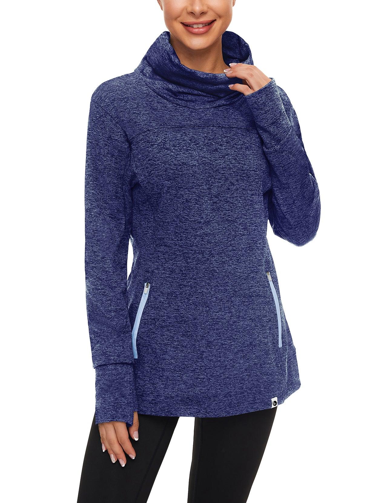 Cowl-Neck Thermal Fleece long-sleeve Top for Women