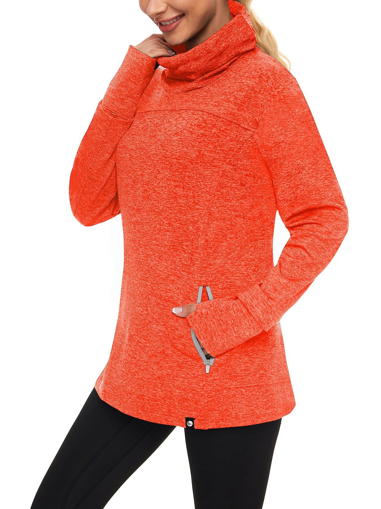 Cowl Neck Long-sleeve Thermal Top for Women