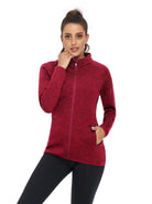 Ladies Red Full-zip Long-sleeve Thermal Jacket with Pockets