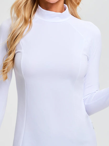 Solid Color Mock Neck Long-sleeve Thermal Wear for Women