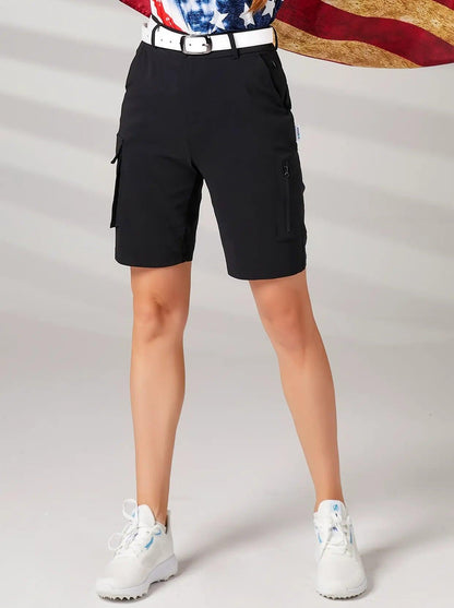 Black Athletic Shorts with 6 pockets - Suitable for Archery