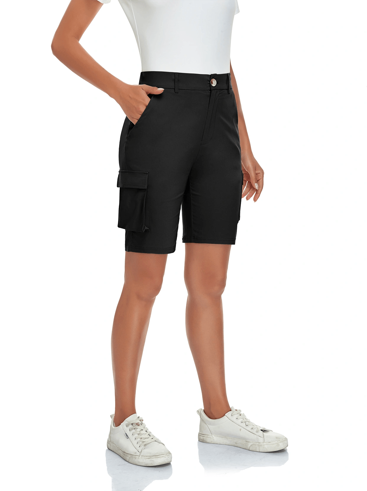 Black Athletic Shorts with 6 pockets