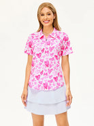 Pink Heart Short-sleeve Golf Polo Shirt