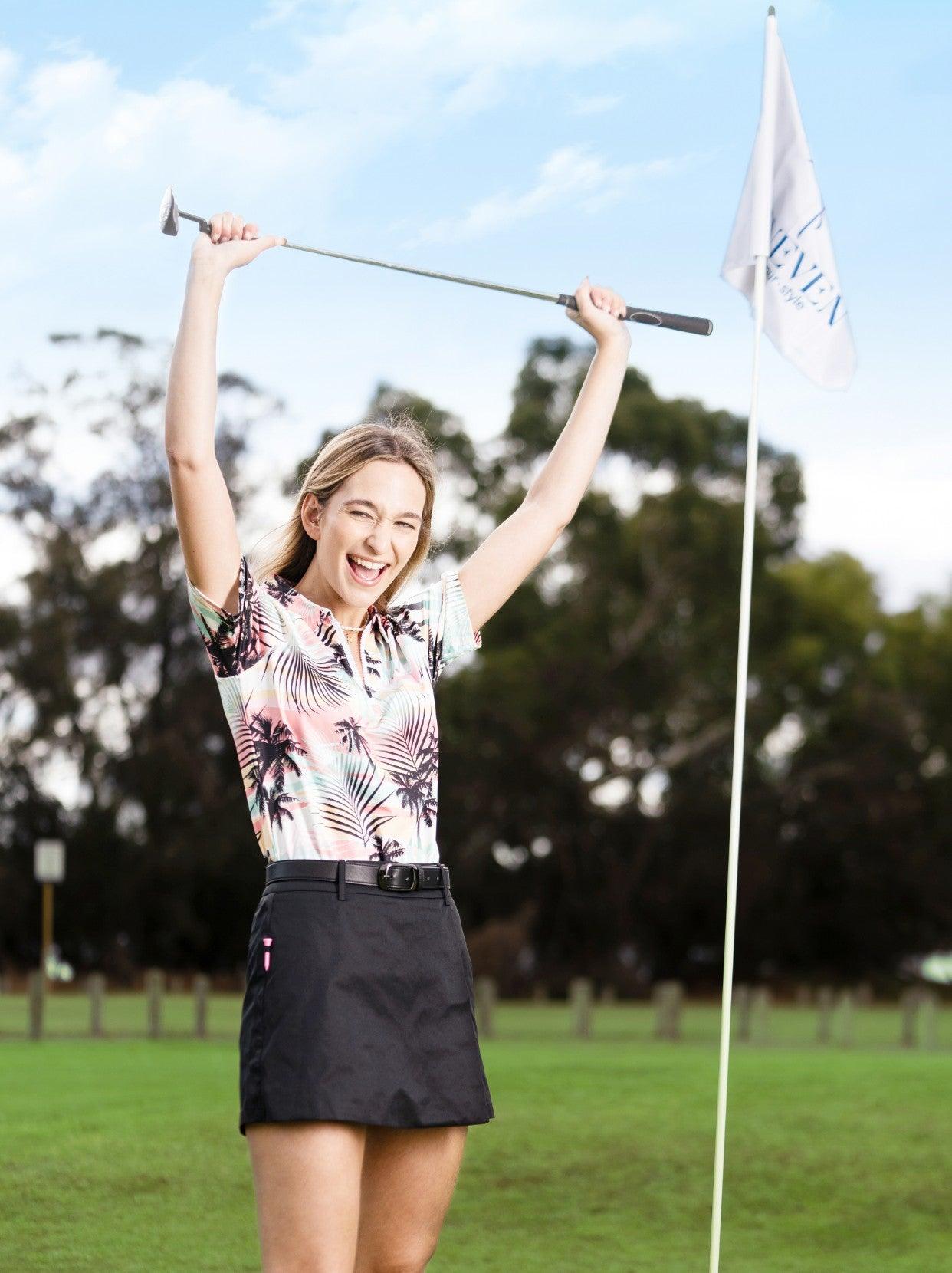 Hawaii style Coconut Tree Zipper Golf Polo | Suitable for Summer Party